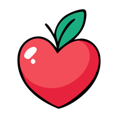 Healthy Heart Apple Love Symbol
