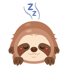 うつ伏せで眠るナマケモノのイラスト