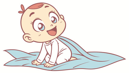 Cute baby cartoon illustration vector graphic for baby products and designs for baby shower invitations