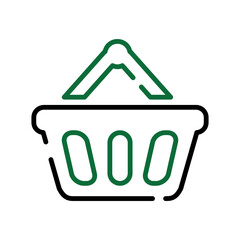 Shopping Basket Outline Icon for E-commerce and Retail Purchases