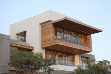 modern architecture and design with smooth forms featuring glass and wood elements is captivating