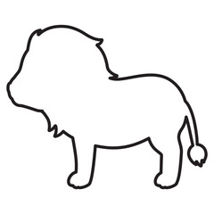 横向きのライオンの線画
