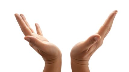 Open caring hands reaching up, symbolizing hope, support, and offering assistance with warmth.