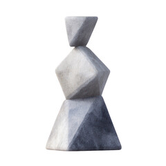 Geometric Stone Sculpture: A close-up of a geometrically designed stone sculpture, expertly composed, and emphasizing minimalist shapes. A study in form and texture