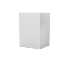 Blank white rectangular box for product mockup or packaging design on black3d illustration