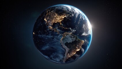 Earth from space, night and day