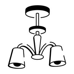 A drawing style icon depicting chandelier
