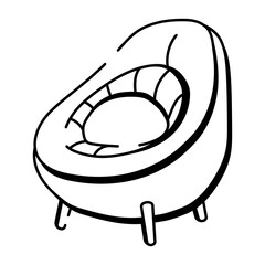 A drawing style icon depicting avocado couch