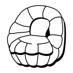 A doodle style icon showing pumpkin chair
