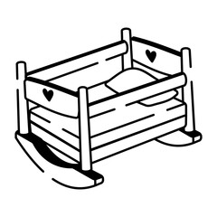 A sketchy style icon representing cradle
