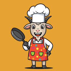 Cartoon chicken chef happily stirring a steaming pot of vegetable soup with a wooden spoon, wearing a chef’s hat and apron.