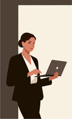 vector female character wearing work uniform