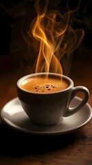 cup of coffee with smoke