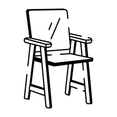A hand drawn style icon showing wooden chair

