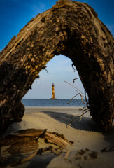 natural picture frame of lighthouse 