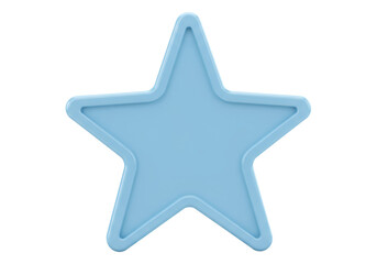 柔らかいパステルブルーの背景に浮かぶ単純化されたスター形状の装飾アイコン