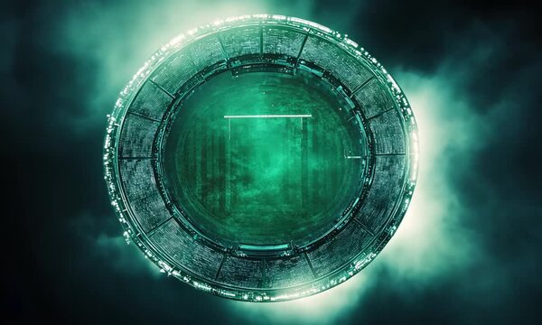 Futuristic circular stadium top view, perfect for FIFA event branding, sports intros, and tournament promotions