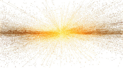 Radiant Gold Glitter Burst Isolated on White