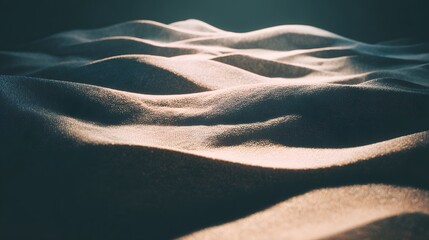 Detailed close-up view of rippled sand dunes.