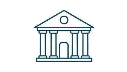 Simple outline drawing of a government building