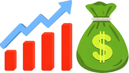 Illustration of increasing financial growth
