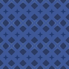 Retro square diamond pattern backdrop with blue geometric shapes and grunge texture design