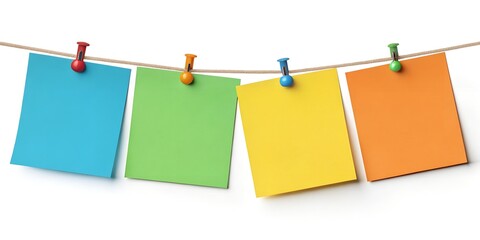 blank notes on a clothesline