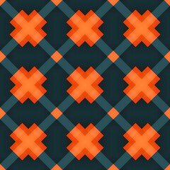 Fototapeta premium Illustration of a red and orange Swiss cross medical sign button on a green background