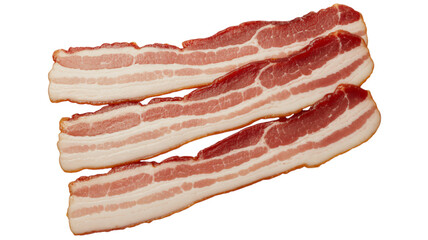 Savor the deliciousness of perfectly sliced raw bacon strips, ready for your next culinary creation.