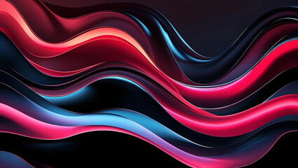 Obraz premium Vibrant Neon Liquid Marble Flow in dark red colours – Abstract 3D Futuristic Background Illustration