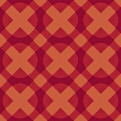 Vintage geometric seamless pattern with retro squares and diamond shapes in a red and orange color palette, perfect for fabric, wallpaper, or textile design