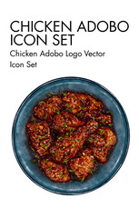 Chicken adobo Logo vector Icon set