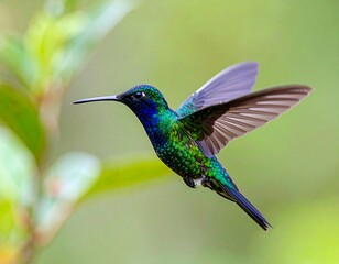 Obraz premium Colorful hummingbird in flight