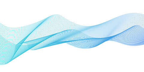 Dynamic minimal smoke sound blue line. Abstract glowing white slow speed stripe sound blend line smooth flow soundwave curve energy gradient vector futuristic digital outline line science design.	