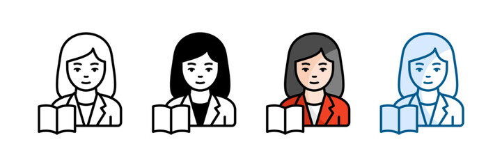 Teacher Icon Set Multiple Style Collection