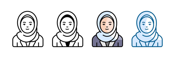 Muslimah Icon Set Multiple Style Collection
