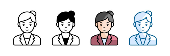 Business Women Icon Set Multiple Style Collection