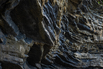 Abstract background of Pancake Rock from sedimentary process in tropical rainforest island
