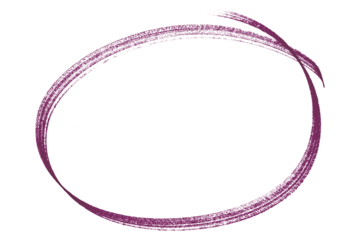 Purple pencil highlight circle mark isolated on transparent background