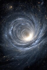 Swirling Cosmic Vortex: A Galactic Gateway with Stars and Light