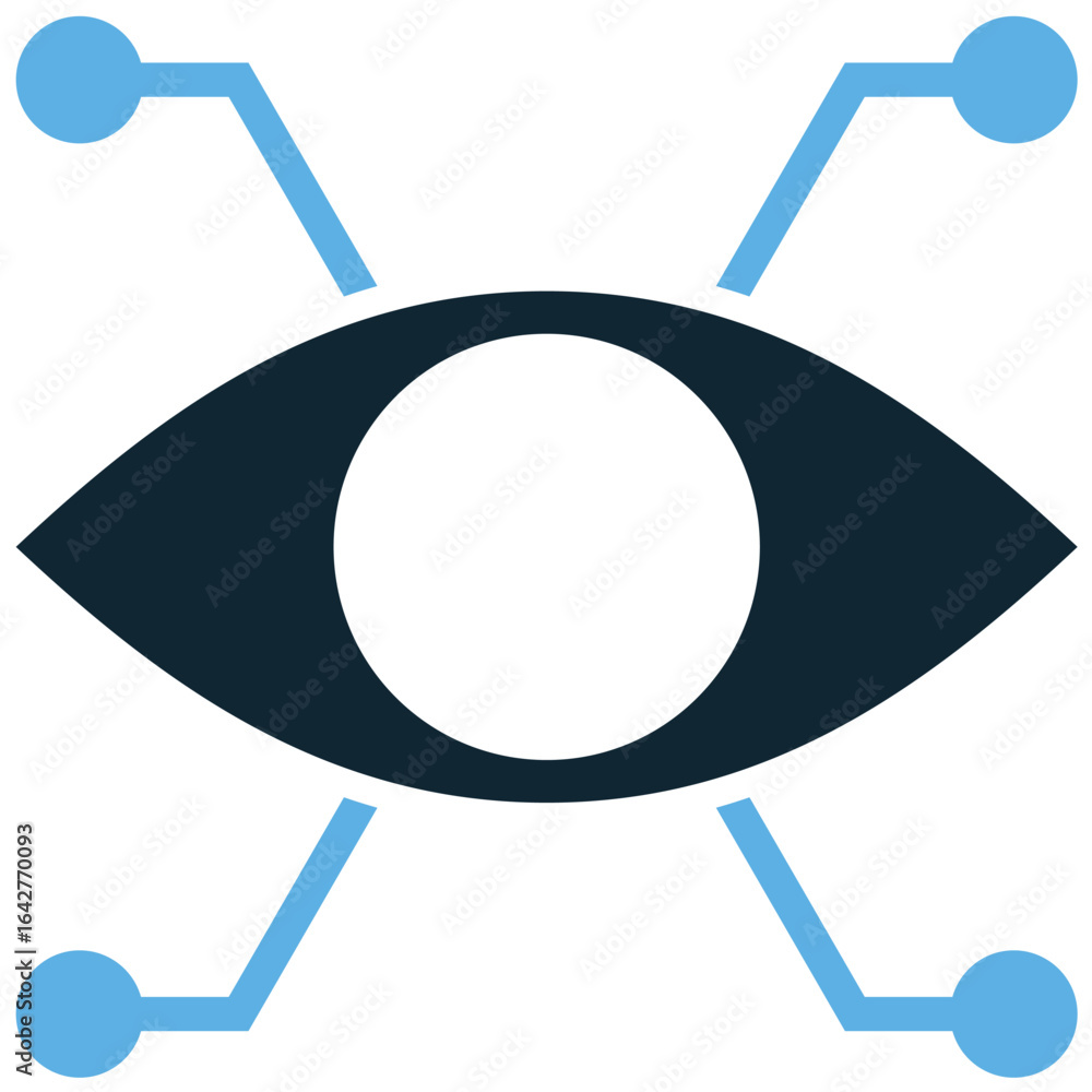 Poster bionic eye icon vector for futuristic technology, cybernetics, and artificial intelligence. ideal fo