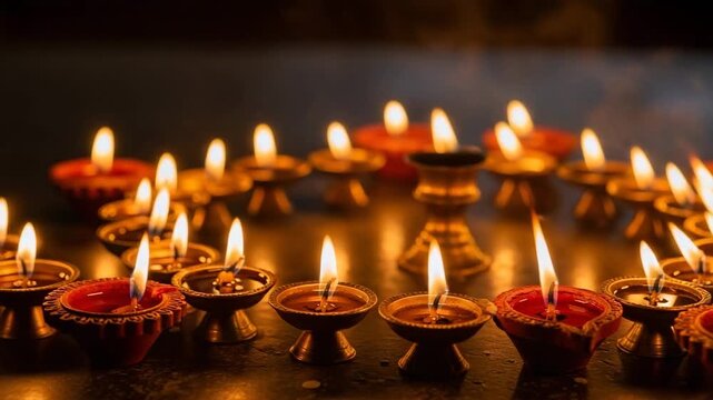 Candle flames arranged in a circular pattern to celebrate Guru Nanak Jayanti with warmth and devotion