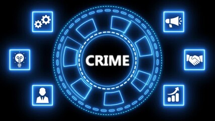 Conceptual animation of crime prevention strategies and business solutions