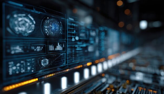 Futuristic digital dashboard