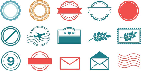 Vector graphic stamps and seals design elements collection