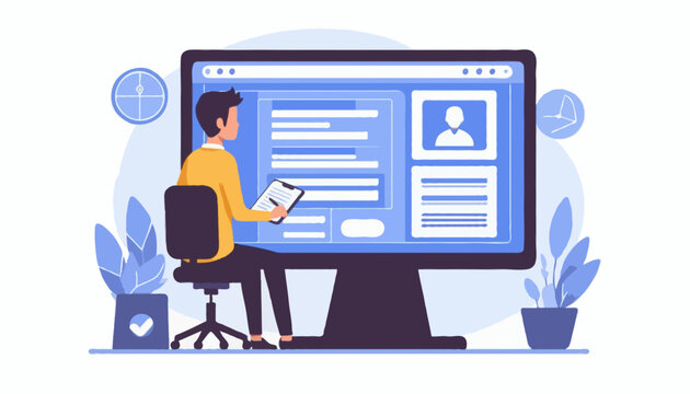Flat vector illustration of a web developer