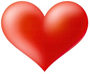 A glossy, vibrant red heart