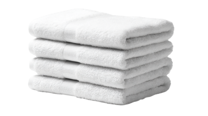 stack of white towels isolated