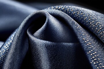 Close-up of deep blue fabric folds