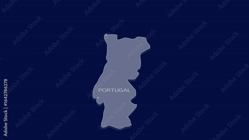 Poster geographic infographic element - animated map of portugal